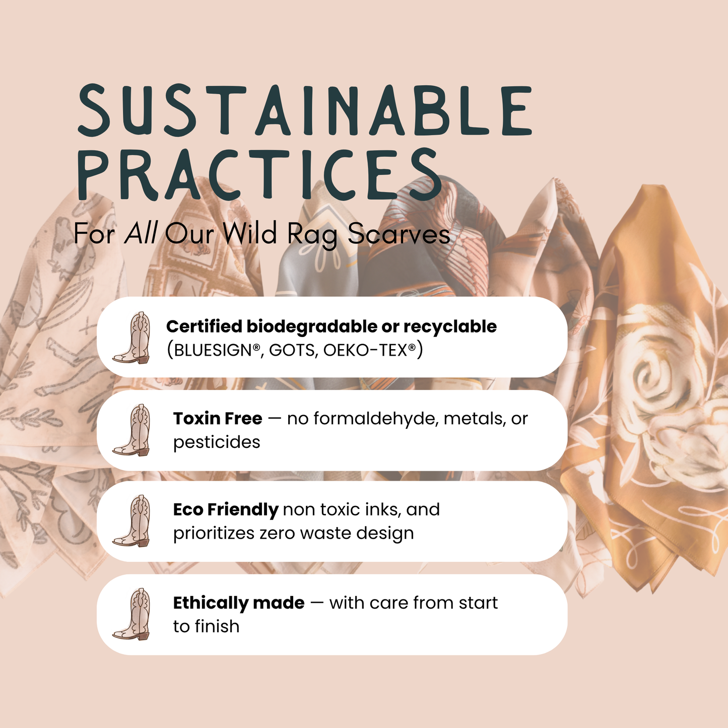 Lucky Wildflowers Vibrant Western Cowgirl Silk Wild Rag Scarf