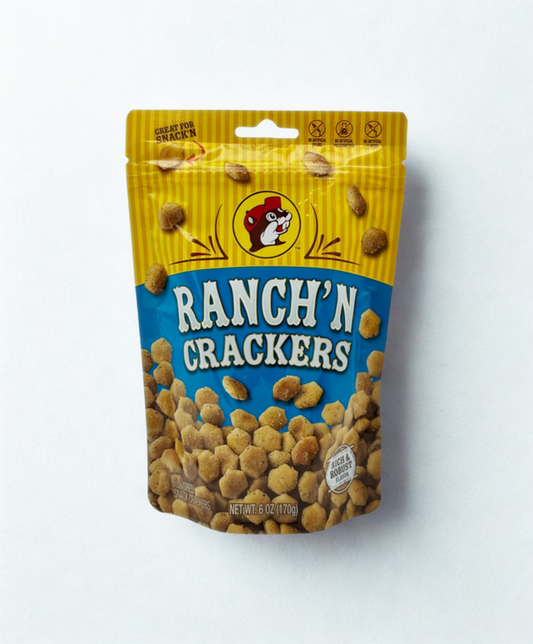 Packaged Ranch 'N Crackers on a wooden surface