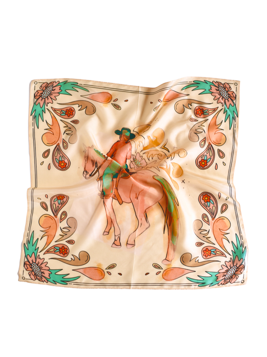 Summer Ride: Western Scarf Bandana Silk Tencel Cowgirl Wild Rag