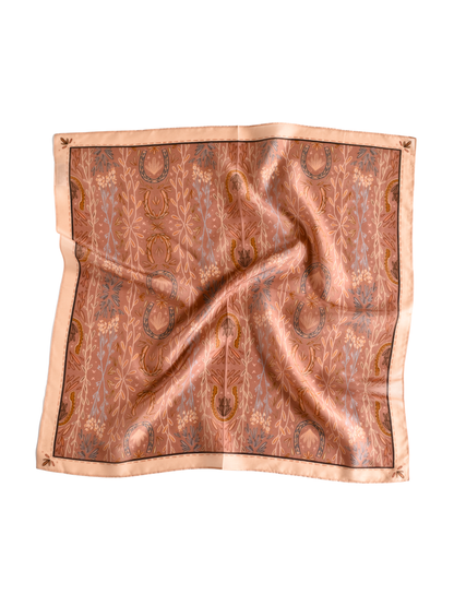 Western Harvest in Dusty Rose Silk Wild Rag Scarf