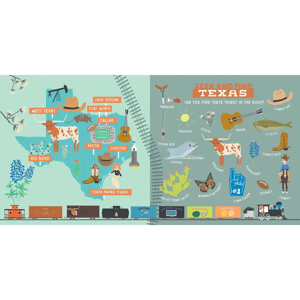 All Aboard Texas! Children's Board Book – Texas Landmarks & Seek-and-Find Adventure - Locally Texas. 