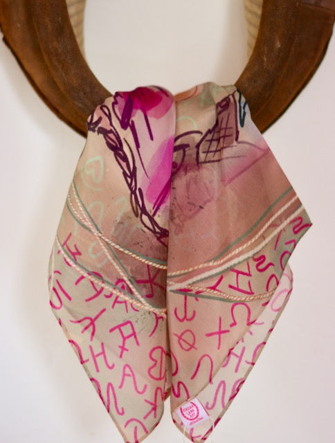 Branding Day Silk Western Cowgirl Wild Rag Scarf