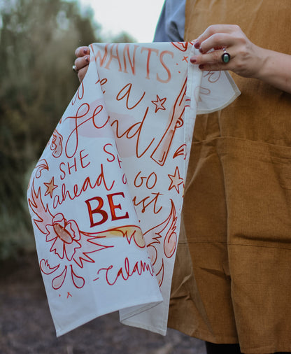Cowgirl Legend Quote Rustic Farmhouse Kitchen Tea Towel