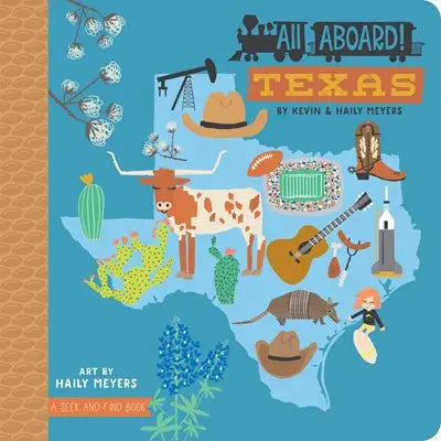 All Aboard Texas! Children's Board Book – Texas Landmarks & Seek-and-Find Adventure - Locally Texas. 