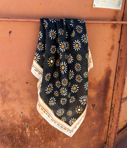 Dust N’ Daisies: Floral Western Silk Wild Rag Scarf
