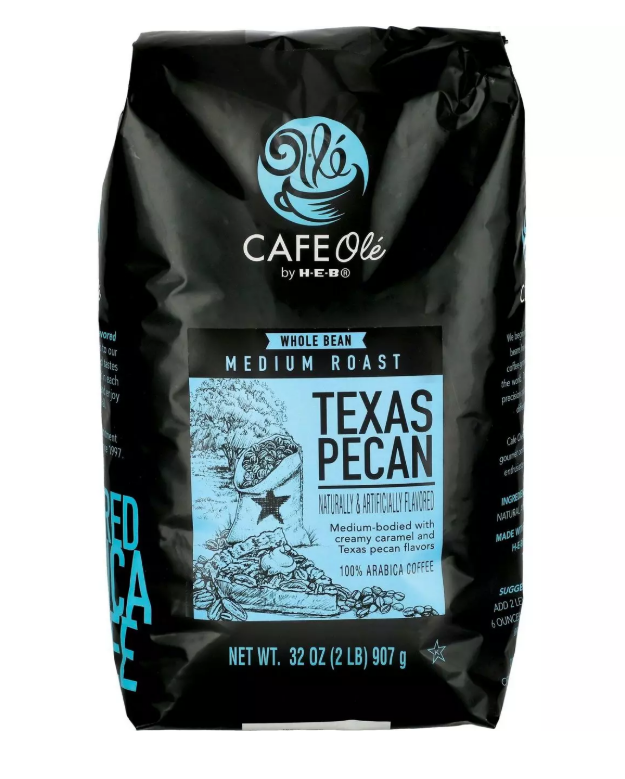 Cafe Olé by H-E-B Whole Bean Coffee – Texas Pecan, Houston Blend, & San Antonio Flavors 