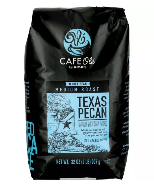 Cafe Olé by H-E-B Whole Bean Coffee – Texas Pecan, Houston Blend, & San Antonio Flavors 