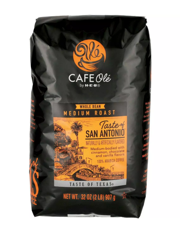 Cafe Olé by H-E-B Whole Bean Coffee – Texas Pecan, Houston Blend, & San Antonio Flavors