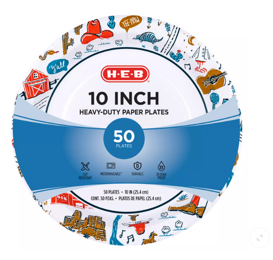 H-E-B Texas Heavy-Duty Paper Plates