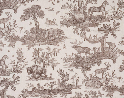 Western Toile Pillow Cover in Sepia Brown