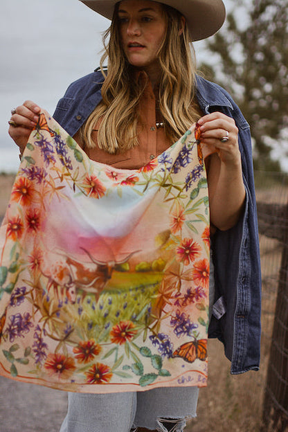 Heartland Series: The Lone Star State Inspired Wild Rag Texas Silk Scarf