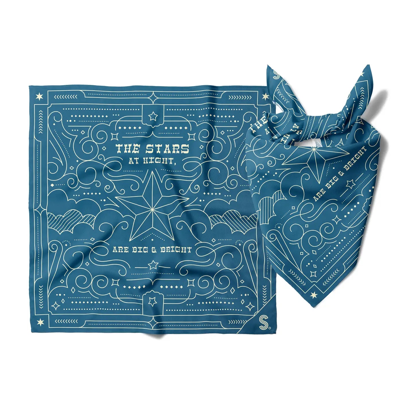 Texas – "The Stars at Night Are Big & Bright" Western Bandana - Locally Texas. 