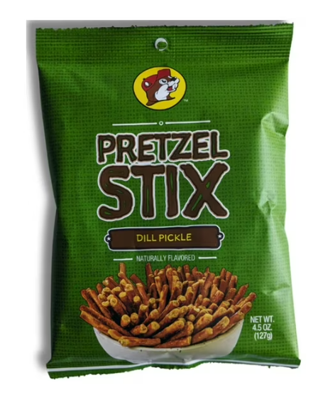 Pretzel Stix Dill Pickle flavor buc-ees