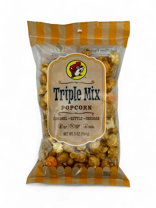 Buc-ee's Triple Mix Popcorn | Caramel, Kettle & Cheddar - Locally Texas. 