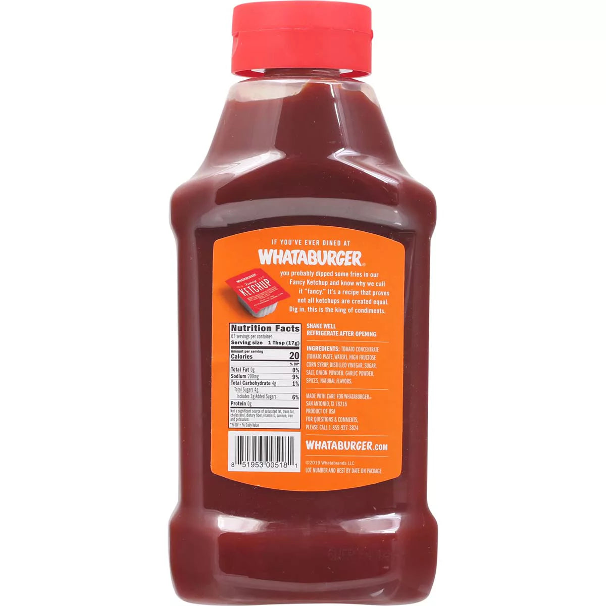 Whataburger Fancy Texas Ketchup Original & Spicy